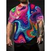 Men T-Shirt Summer Tops Colorful Graphic T Shirts Short Sleeve Tee Crew Neck Streetwear Clothes Harajuku 3D Printed Men Clothing