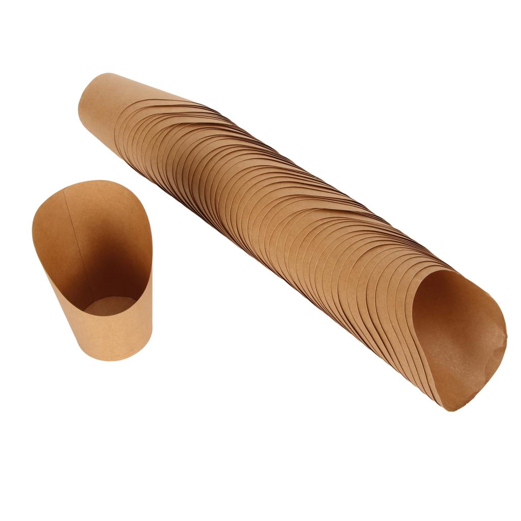 50Pcs French Fries Holder Waterproof Kraft Paper Oblique Mouth Oil Resistant Popcorn Box for Take Out Party Family