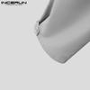 INCERUN 2PCS Men Outfits Lapel Neck Short Sleeve Buttons Shirt Long Straight Pants Sets