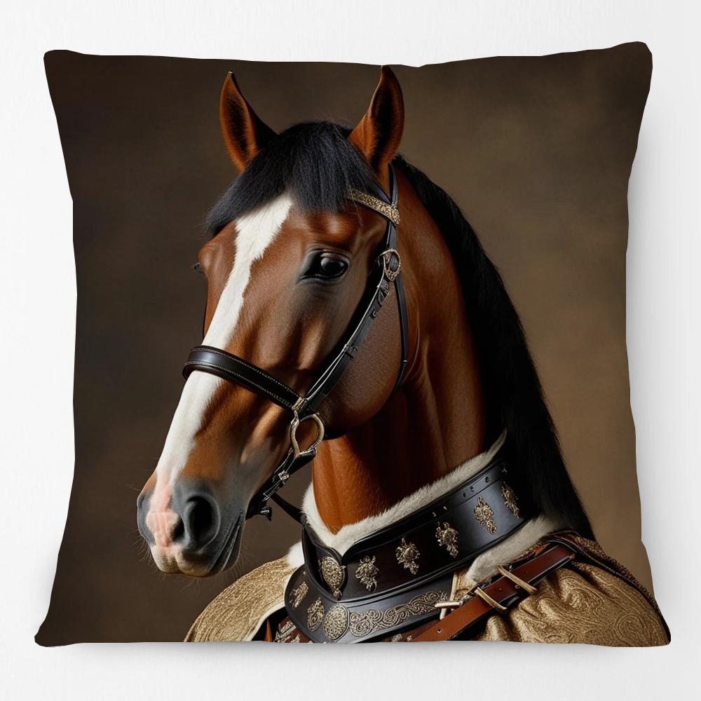 Victorian Bulldog Dachshund Dog Cushion Cover Vintage Highland Cow Stag Elephant Horse Camel Donkey Poster Pillow Case