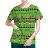 Women's Short Sleeved Patterned Pockets, Work Print Stand Up Collar, Single Breasted Protective Clothing, Cardigan Jacket, Top