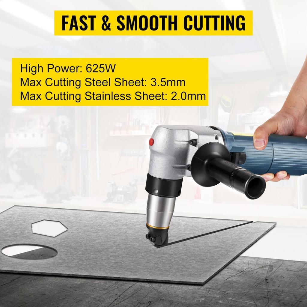 Electric Metal Nibbler 625W Nibbler Metal Cutter 1000RPM High Speed Rotor Metal Nibbler 220V w Replaced Blades Storage Case Sheet Metal Nibbler for