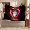 Monaco FC Personalized Fleece Blanket With Football Logo, Custom Name Text Soft Warm Home Throw Blanket