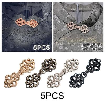 5x Cloak Clasp Fasteners Clasp Closure Buttons Vintage Design Traditional Sew On Buckle for Tang Suit Pants Clothing Costumes