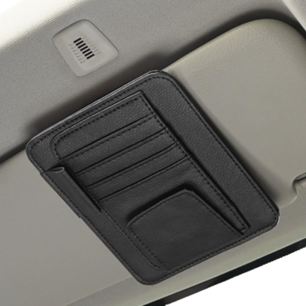 ORIJIRI Car Sun Visor Glasses Card Pen Small Item Convenient Car Accessory Accessories, Mount, Holder, Holder, Holder, Storage, (Black)