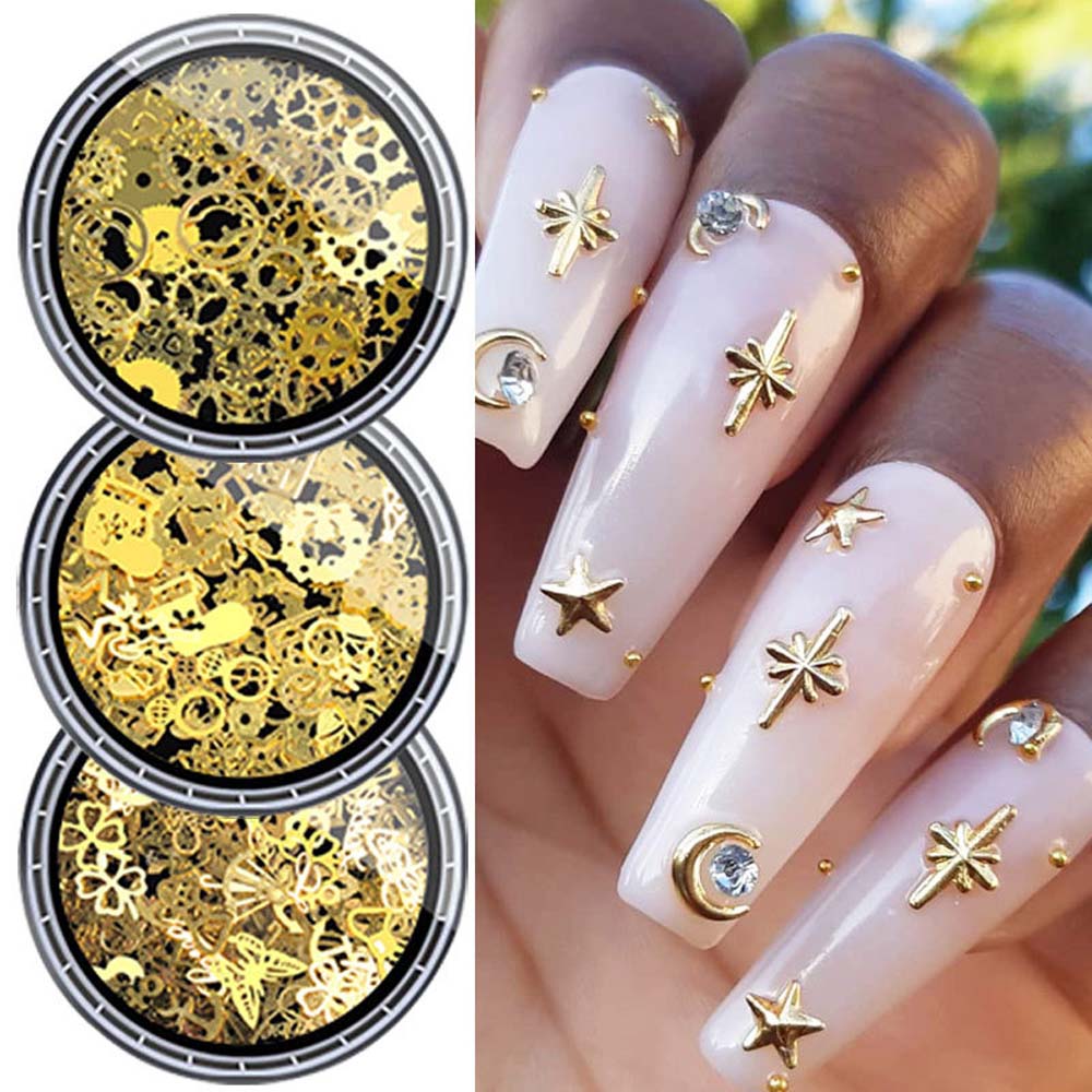 

Accessories Rivet Star Nail Metal Stud 3D Nail Decorations Nail Glitter Flakes Nail Jewelry C01