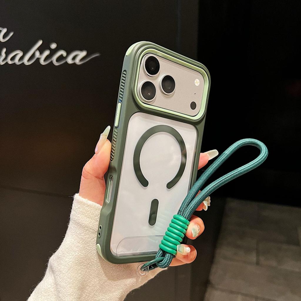 Applicable to iPhone11PROMAX mobile phone case, cool contrasting color, magnetic attraction, Apple 11 anti-skid side strip, lanyard 11 hard cover.