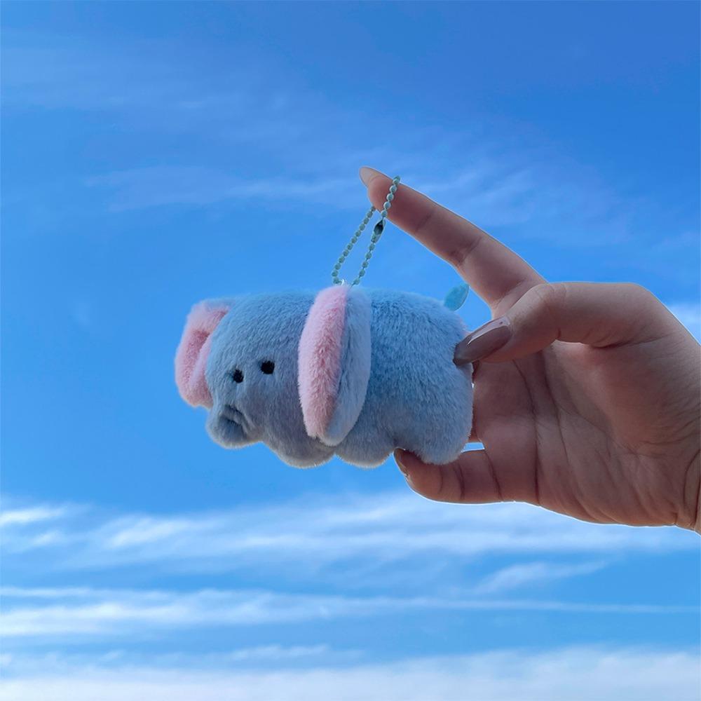 Cartoon Beanie Eyes Animal Pendant Soft Cartoon Bag Charms Creative Plush Doll Key Chain  Kids