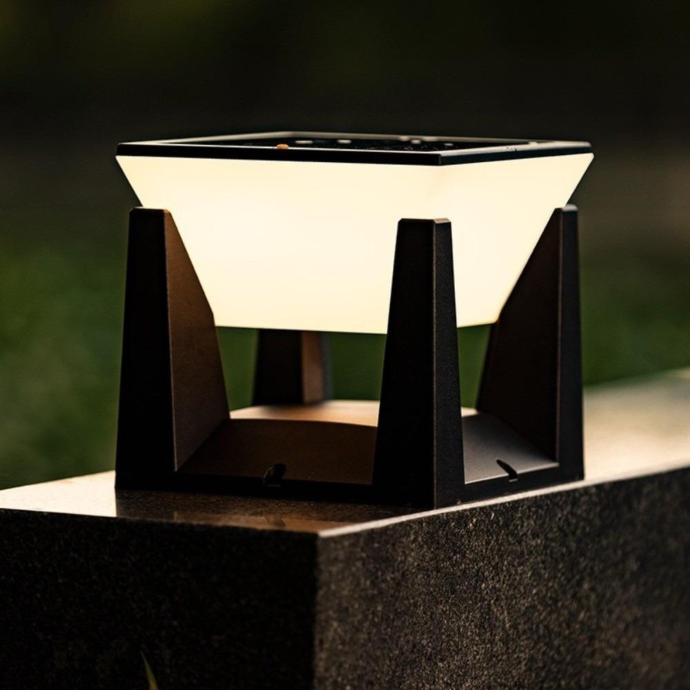 Efficient Solar Powered Column Lights 3 Lighting Modes Solar Post Lights  Fence Decoration