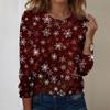 Women's Christmas Printed Round-neck Loose Long-sleeved Top