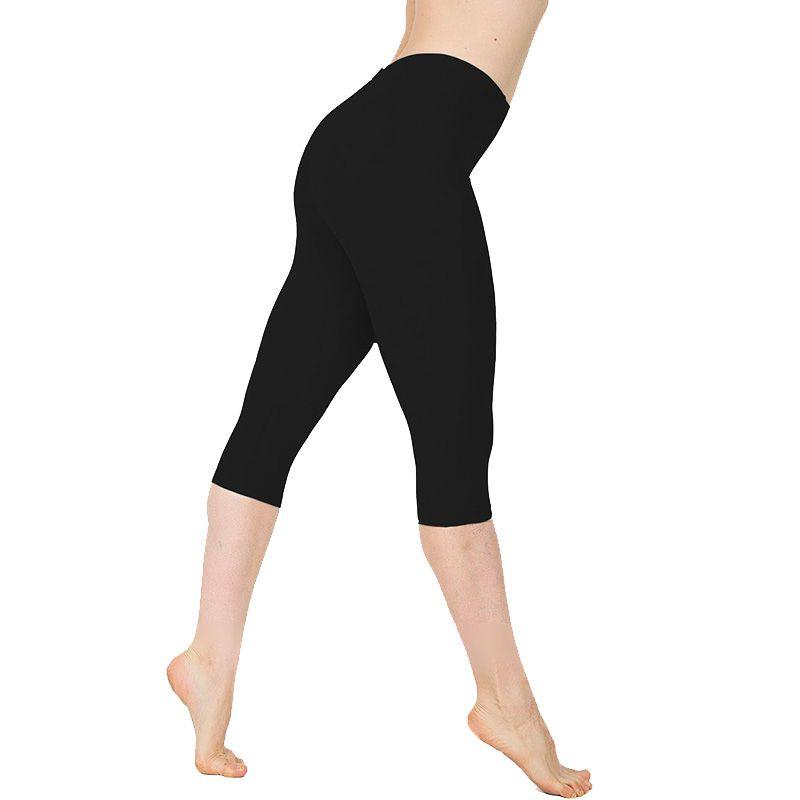 Womens Low Waist Yoga 34 Capri Pants Fitness Sports Gym Basic Leggings Shorts