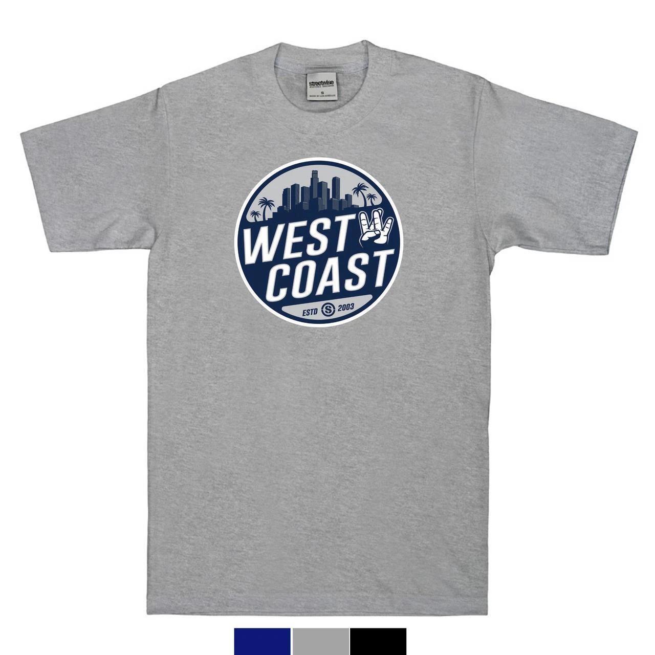 Streetwise Clothing The Coast 100% Cotton T-shirt Mens Tees Top - West Coast Streetwear 2XL