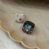 New Colorful Resin Geometric Square Ring Colorful Diamond Inlay Fashion Trend Ring for Women Girls Elegant Aesthetic Jewelry