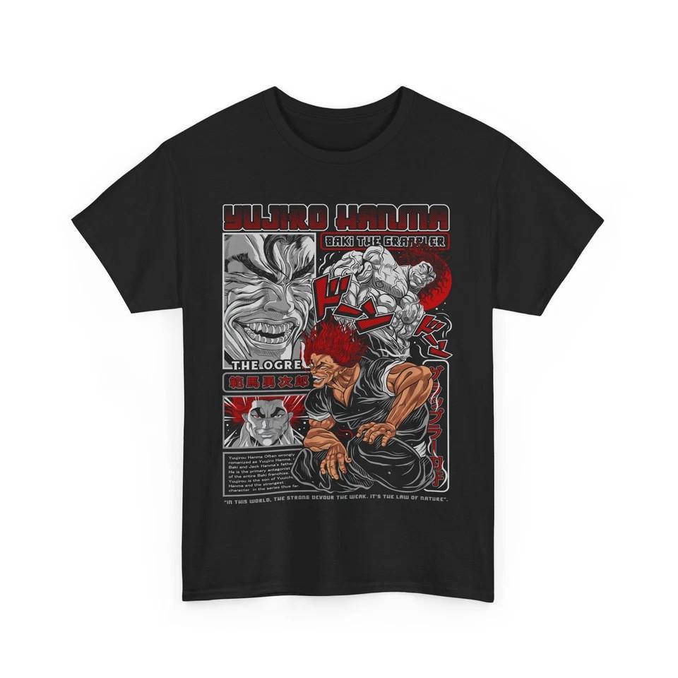 Baki The Grappler TShirt Gym Workout Unisex Graphic Tee Shirt Black