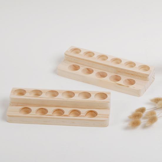 Essential Oil Display Stand Storage Rack Single/Double Layer Large Capacity Wooden Perfume