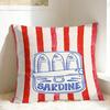 Flat Coastal Seafood Themed Pillow Cover  Custom Cushion Cover Retro Trendy Pillow Case For Sofa Home Decor