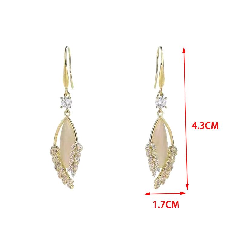 1Pair  Exquisite Shiny Wheat Ear Leaf Earrings For Women Girls Elegant Light Luxury Earrings Jewelry Accessories Gifts