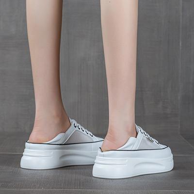 Muffin dicksoled zwei tragen Mesh atmungsaktive kleine weiße Schuhe Damen Sommer vielseitige Leder Mesh Schuhe lässige Sport Board Schuhe