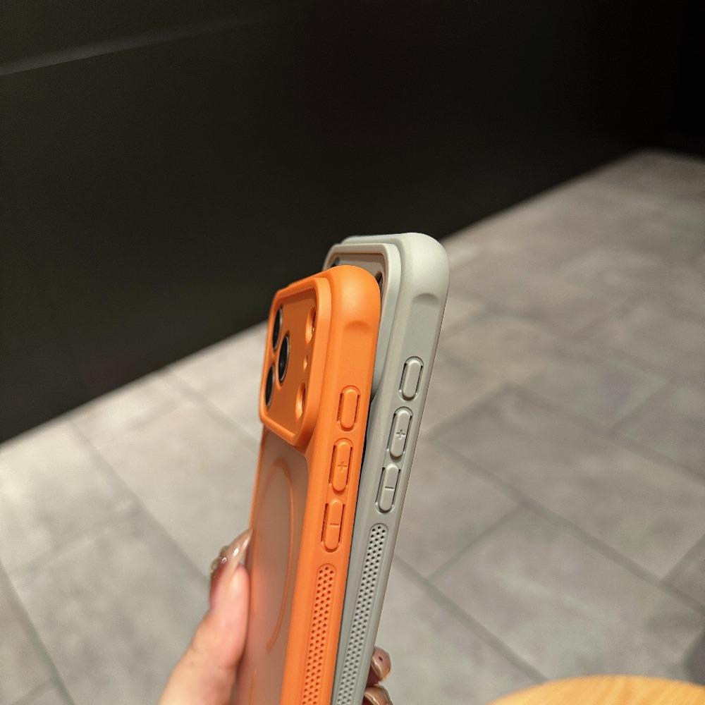 Luxury Translucent Heat Dissipation Edge Phone Case For Iphone 17 Air 15 16 14 Plus 13 12 Pro Max Magnetic Wireless Charge Cover