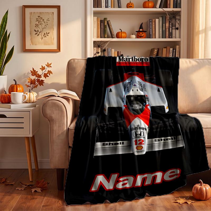 F1 Custom Flannel Blankets Soft Warm Cozy Throws for Home Decor Holiday Gifts