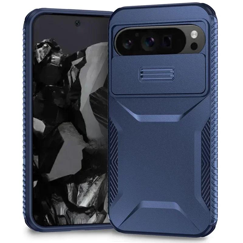 Case for Google Pixel 9 Pro XL Antiskid Cover Sliding Camera Lens Protector Hard Phone Case for Google Pixel 9A 8Pro 7 Pro Shell