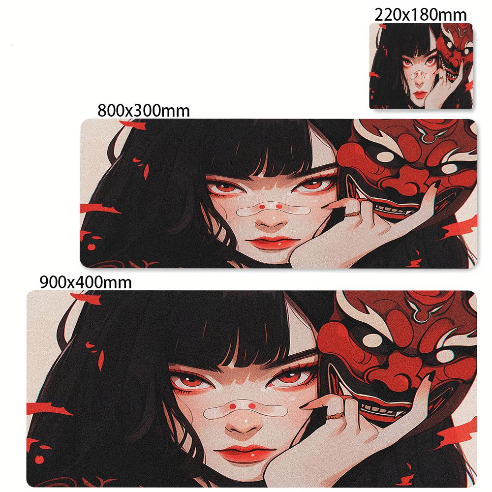Large Gaming Mosue Pad Premium Mousepad Gamer Mask Girl Anime Mouse Mat XXL xcm Deskmat Computer Keyboard Pads Office Carpet