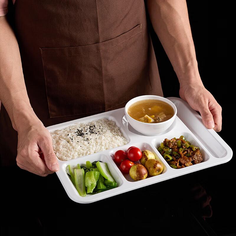 NHZHIW A5 Melamine 14-inch Rectangular Four-Compartment Dinner Plate