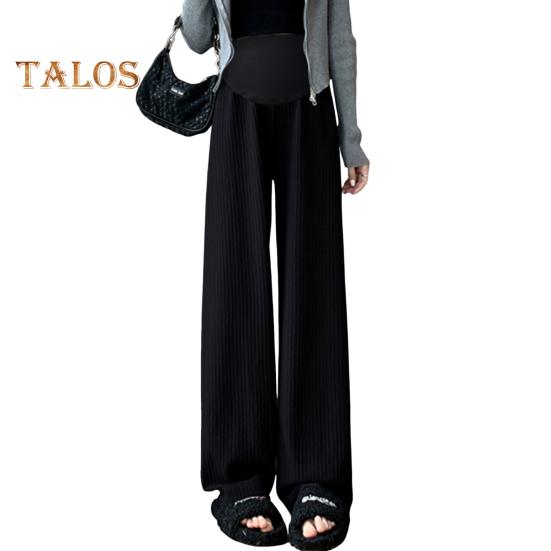 Hose für Schwangere, hohe Taille, Gummiband, gerade, weites Bein, lange Hose, einfarbig, dünne Hose, Schwangerschaftskleidung