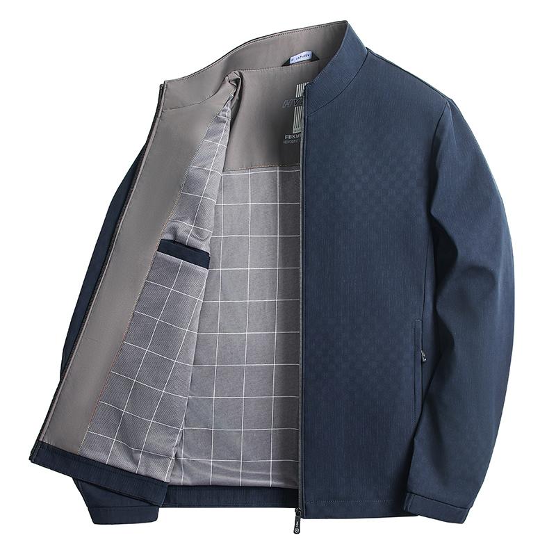 Autumn and Winter Stand Up Collar Jacket for Men, Stand Up Collar Solid Color Casual Jacket Top for Men