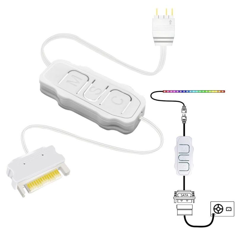 ARGB Controllers 5V 3Pin RGB Controllers SATA Light Strips Remote Controllers RGB Synchronization Controllers Cable