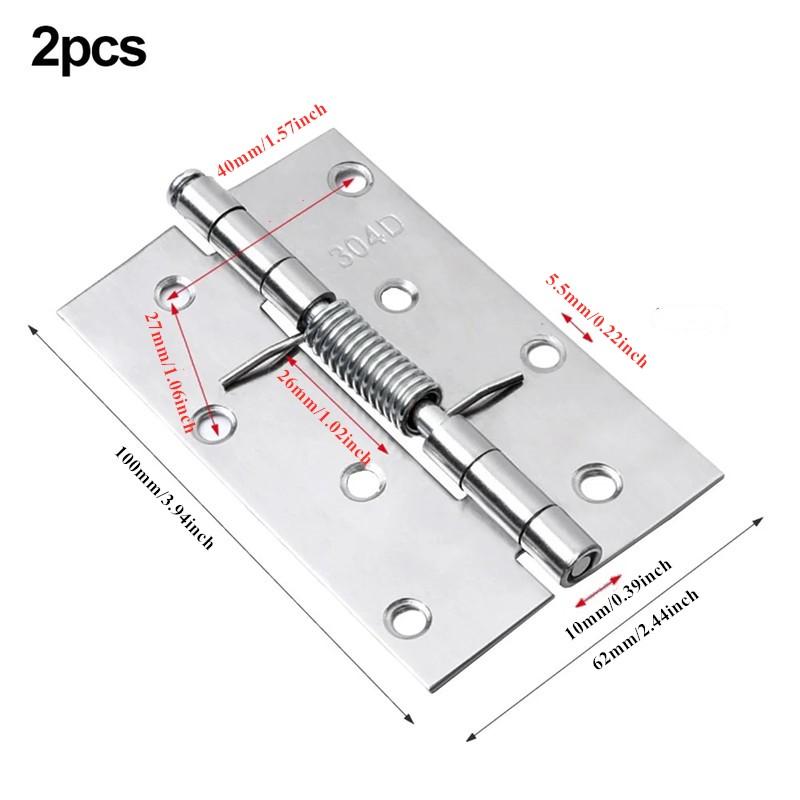 Non-Toxic 2Pcs Self Closing Spring Door Hinge Stainless Steel Hinge For Window Cabinets Jewelry Boxes Automatic Rebound Hardware