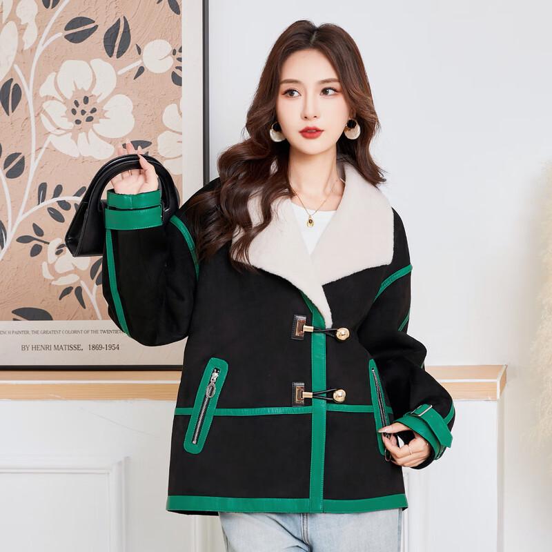 Kaiser Women's Shearling Lapel Wool Coat