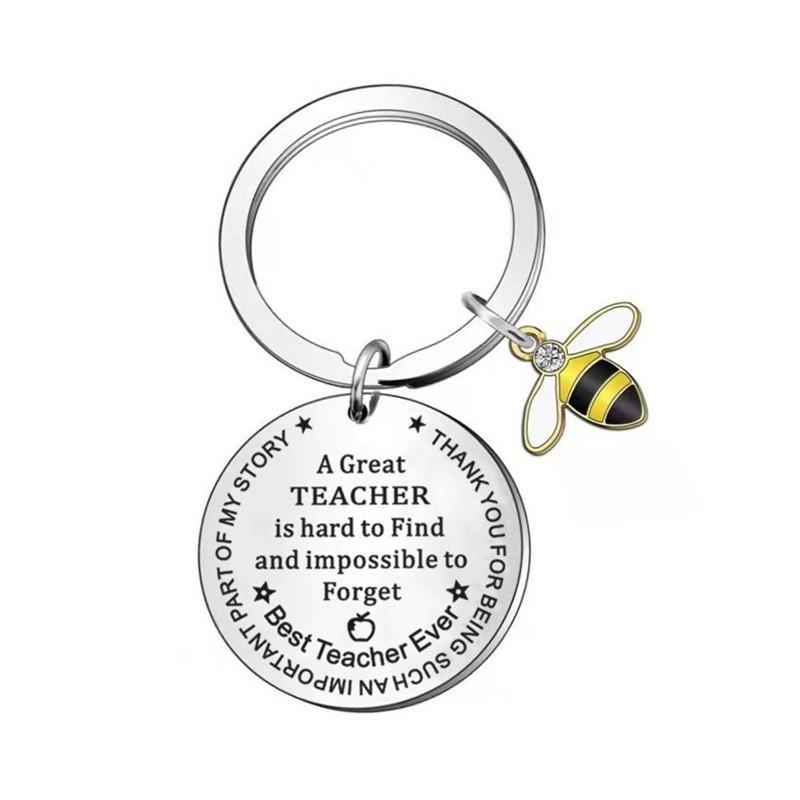 

Teacher Gift Thoughtful Stainless Steel Keychain With Cute Bee And Apple Designs For Various Celebrations And Occasions Bee