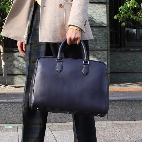 Genuine Leather NP Leather Business Briefcase Stylish Boosters Dark Brown [Boosters]