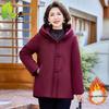 Embroidered Retro Velvet Padded Jacket for Women Aged 40-60
