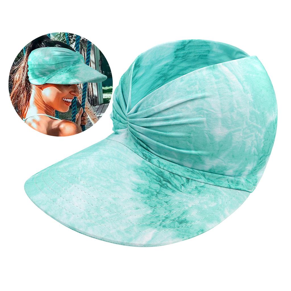 Stylish Leopard Print Hat Women Ponytail Hat Quick Drying Adjustable Hat for Outdoor Beach Sports