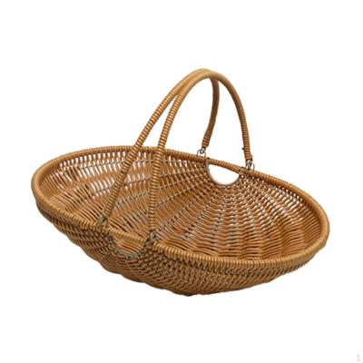 Cesto da Cucina in Rattan Sintetico con Telaio in Filo di Ferro per Alimenti o Piccoli Oggetti, Robusto con