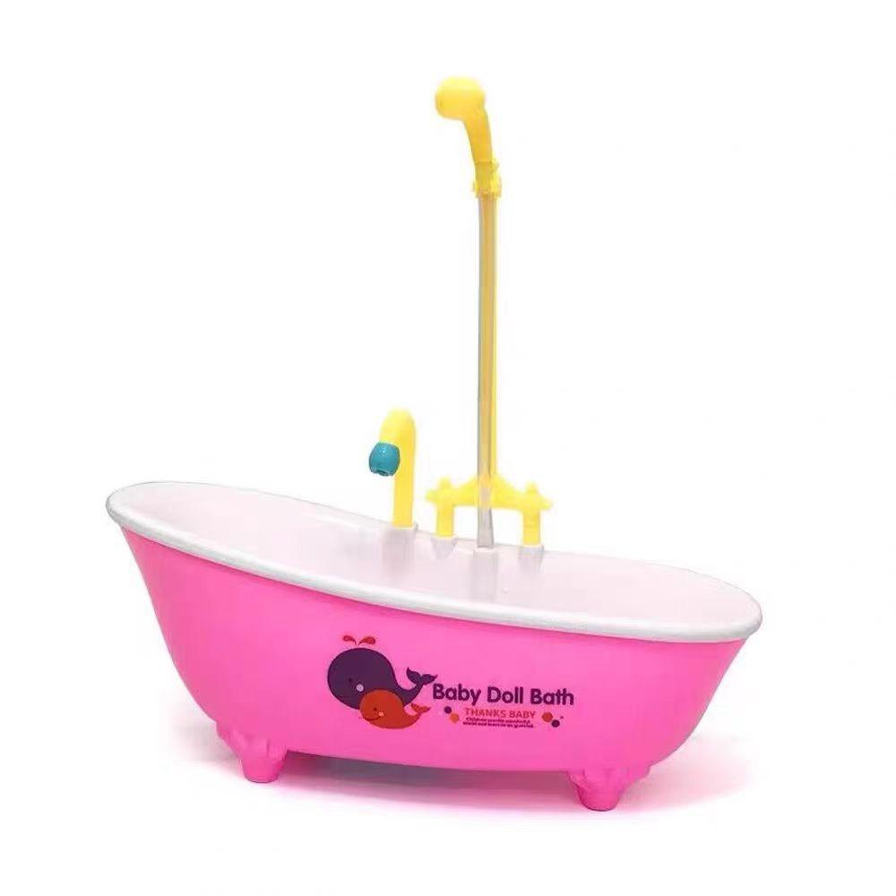 

DollHouse Accessories Electric Bathtub Kids Play House Doll Toy Water Bathtub Toy Parrots Special Bathtub Pet Supplies розовый