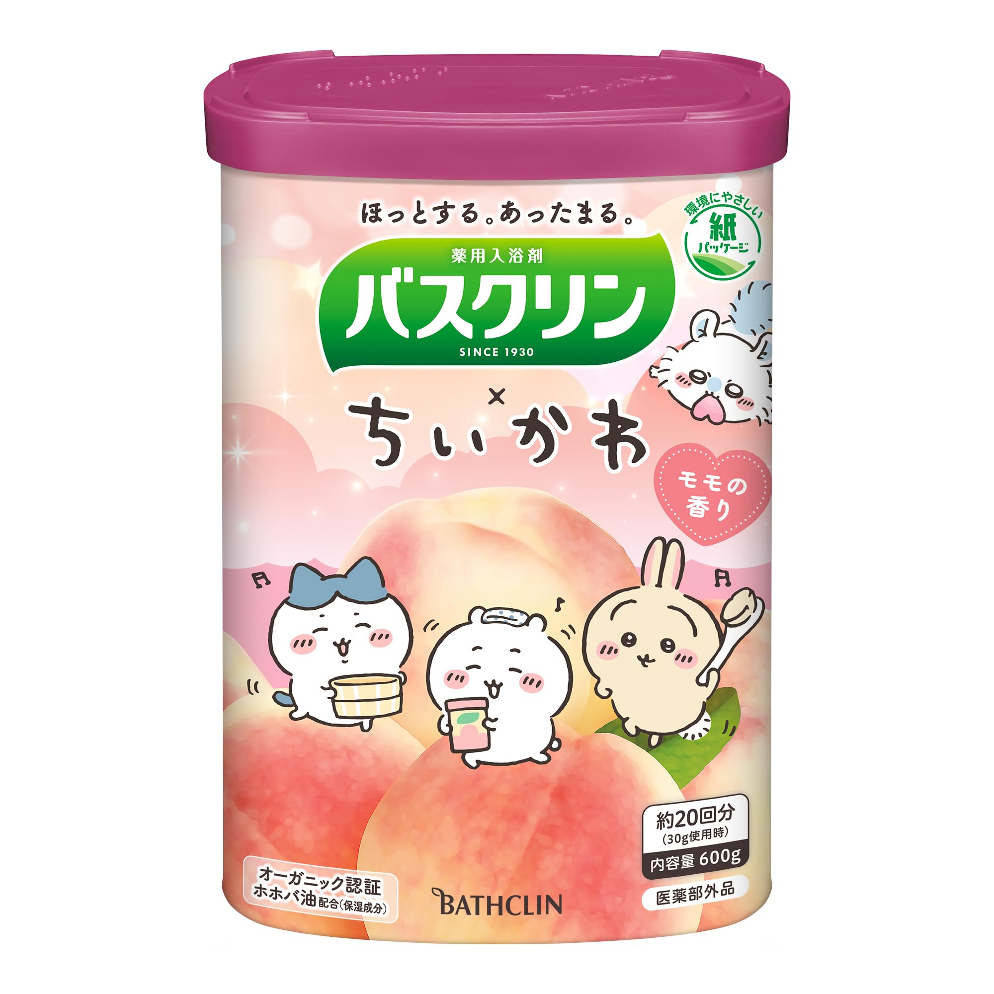 

Bathclin Medicated Bath Peach Chiikawa Powdered Bath 600g 20 Salts, Scent, Design, Salts, (Approx. Uses)