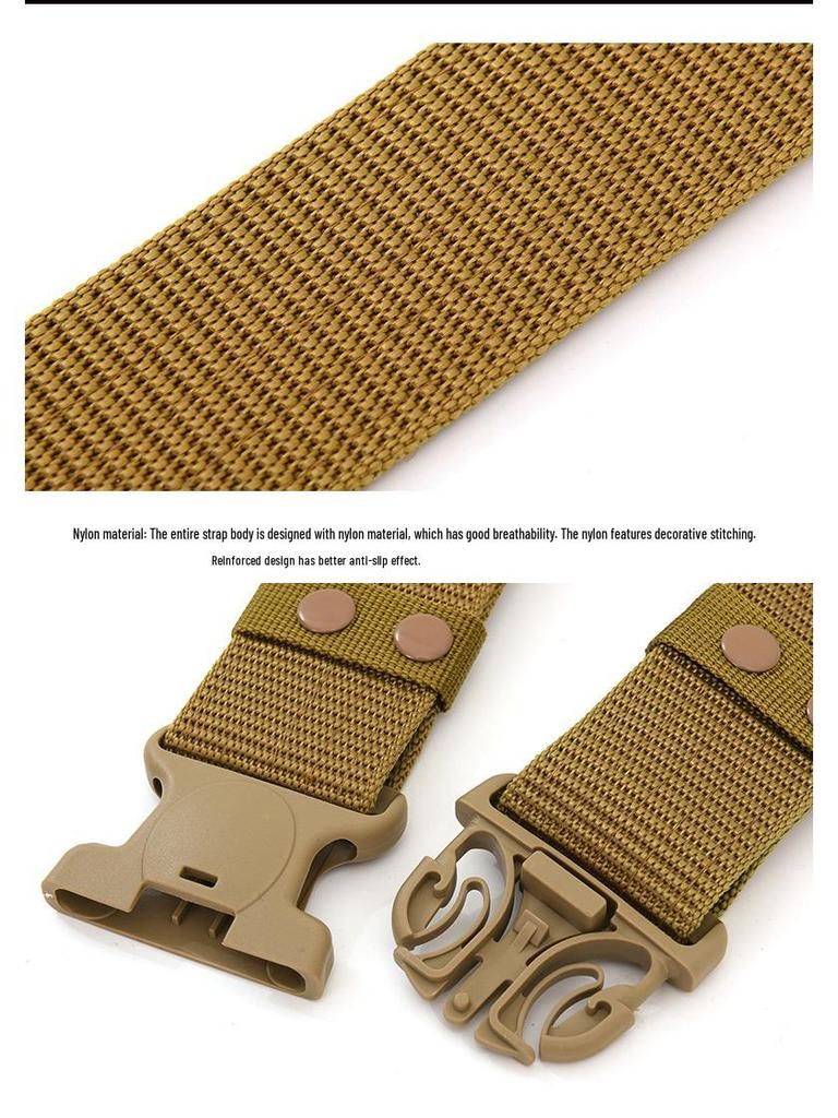 Cross-Border Magic Tape Tactical Canvas Belt for Military Training & Outdoor Use