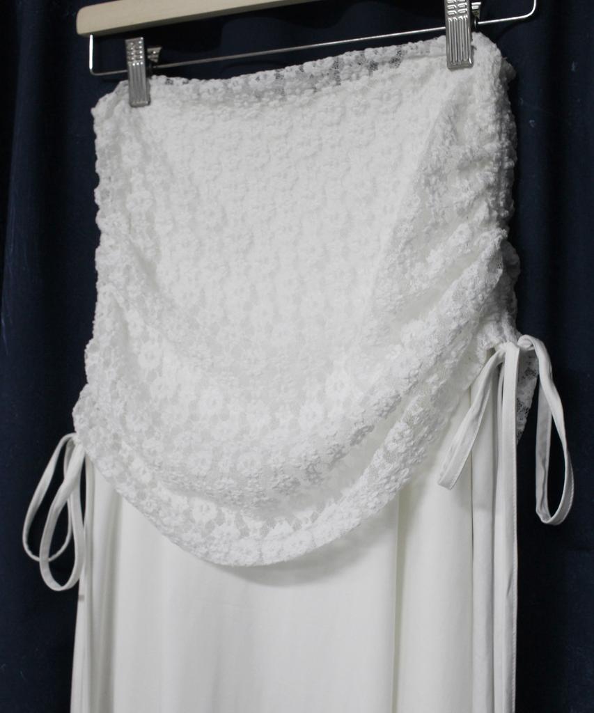 Rubati Alina Antique Lace Shirred Maxi Skirt_Ivory
