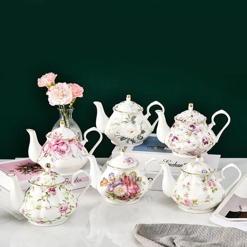 111ML European Bone China Teapot English Afternoon Tea Set Teapot High-Grade Porcelain Coffee Pot Heat Resistant Kettle Pot