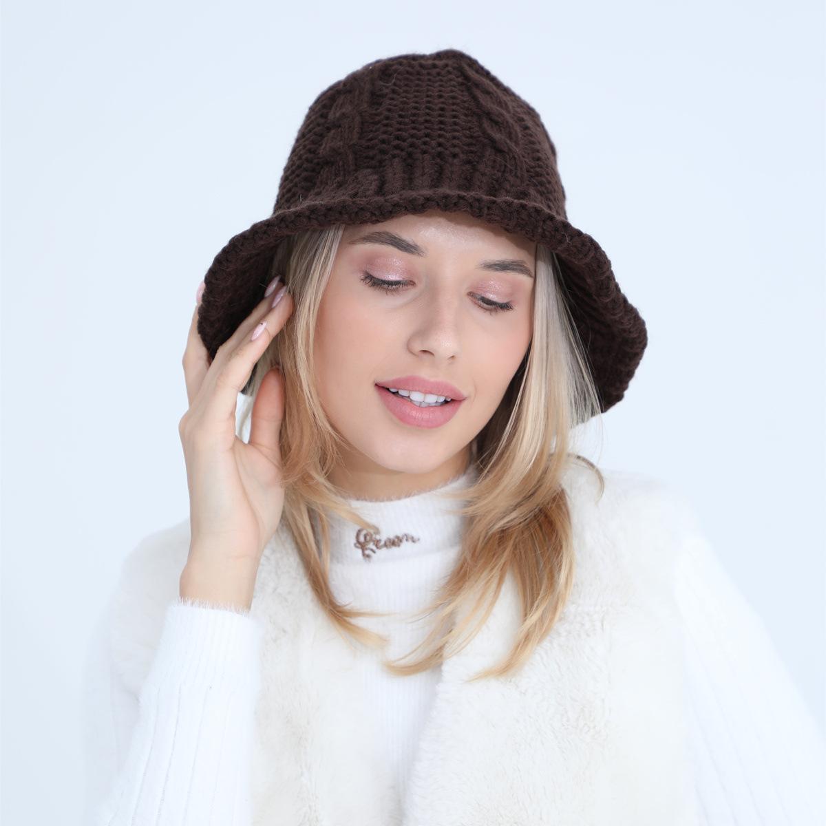 Женская осенне-зимняя шерстяная шляпа-горшок — фото 7