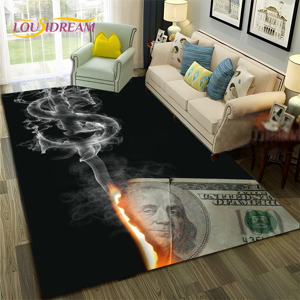 3D Dollar Euro Money  Rich Pattern Carpet Rug for Home Living Room Bedroom Sofa Doormat Decor,Child Area Rug Non-slip Floor Mat