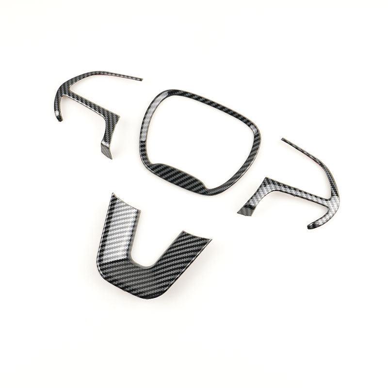 ABS Carbon Fiber Texture For Dodge Challenger Durango Charger 2015- Jeep 4pcs Car Interior Steering Wheel Panel Cover Trim