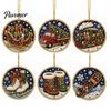 Acrylic Santa Hanging Ornaments 6 Pcs Christmas Pearl Art Ornaments, 2D Flat Holiday Tree Pendant, Effect Decoration for Home Wall Door Window
