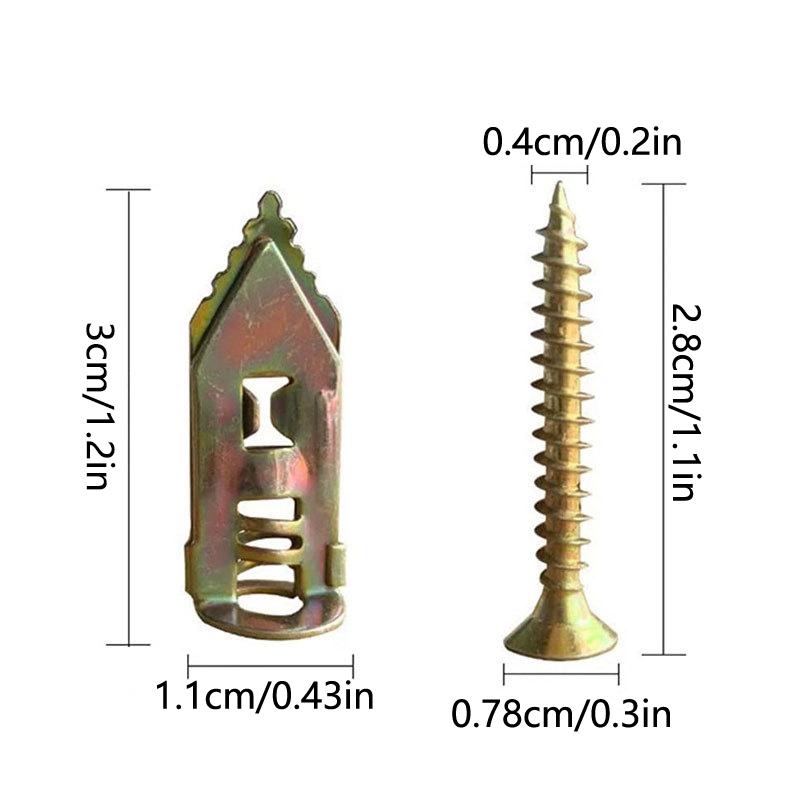 20/50/100 Set Self Tapping Screws Self Drilling Anchors Screws Drywall Anchors Expansion Nails Use For Gypsum Plasterboard