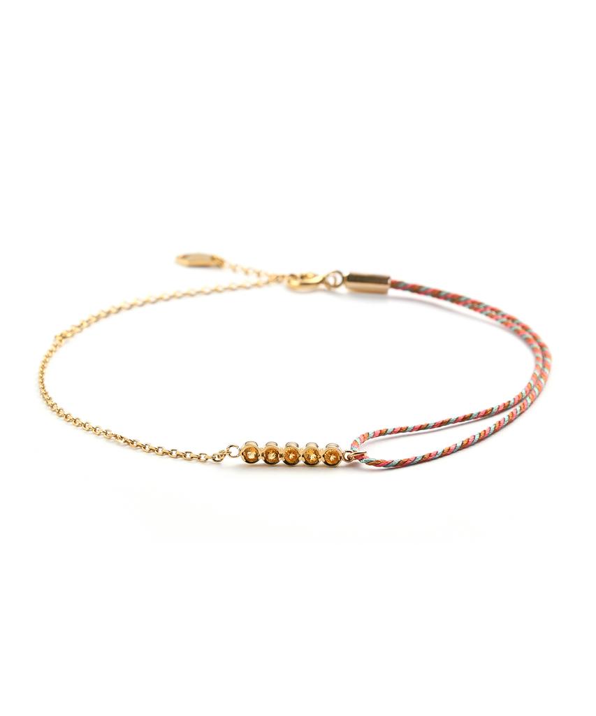 Saai Sunshine Citrine String Bracelet (Yellow Gold)