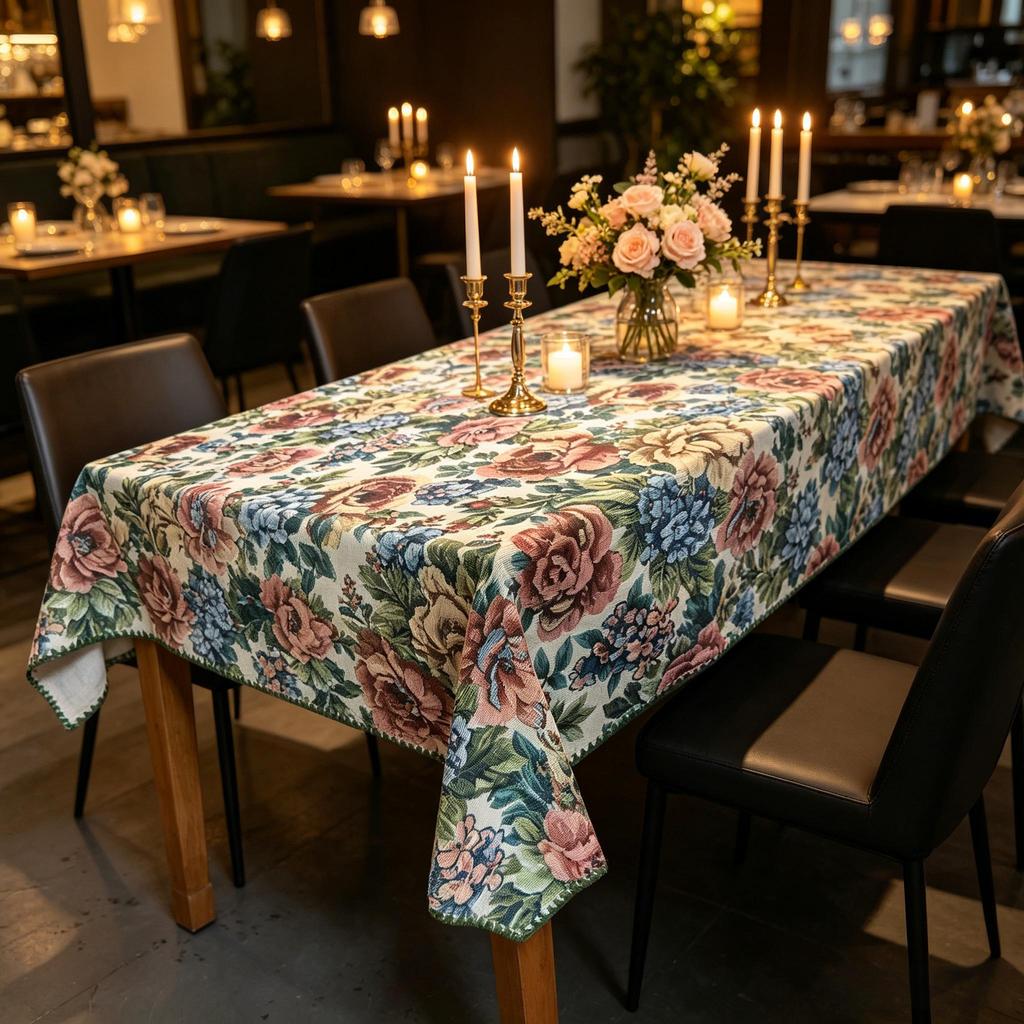 Dining Room Kitchen Party Event Convenient Washable Rectangle Cotton Linen Soft Table Cloth
