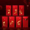 5/6/8pcs Traditional Red Packet Paper Luck Pocket New Year Blessing Red Envelope  Chinese Wedding